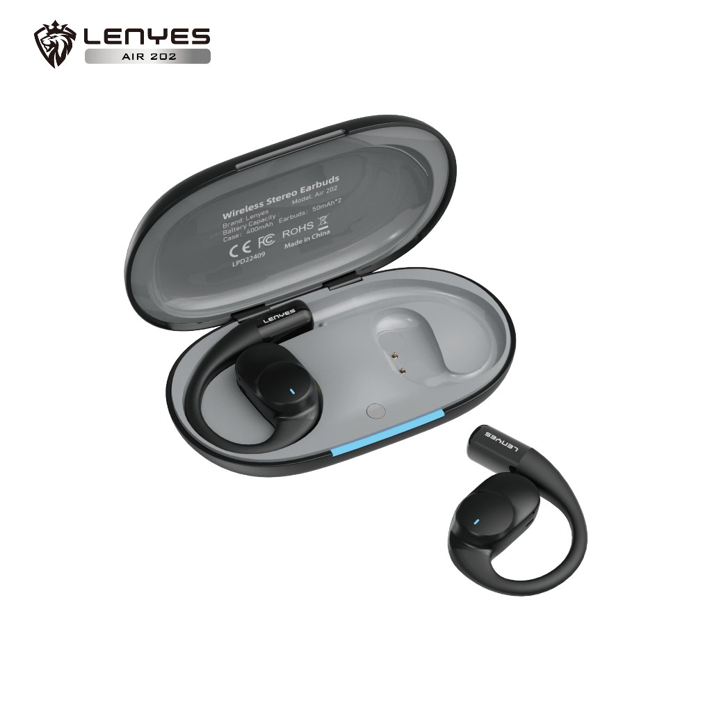 Earphone LENYES AIR 202 OWS Wireless Bluetooth 5.4 Headset IPX4 Waterproof Smart Touch TWS Earbuds