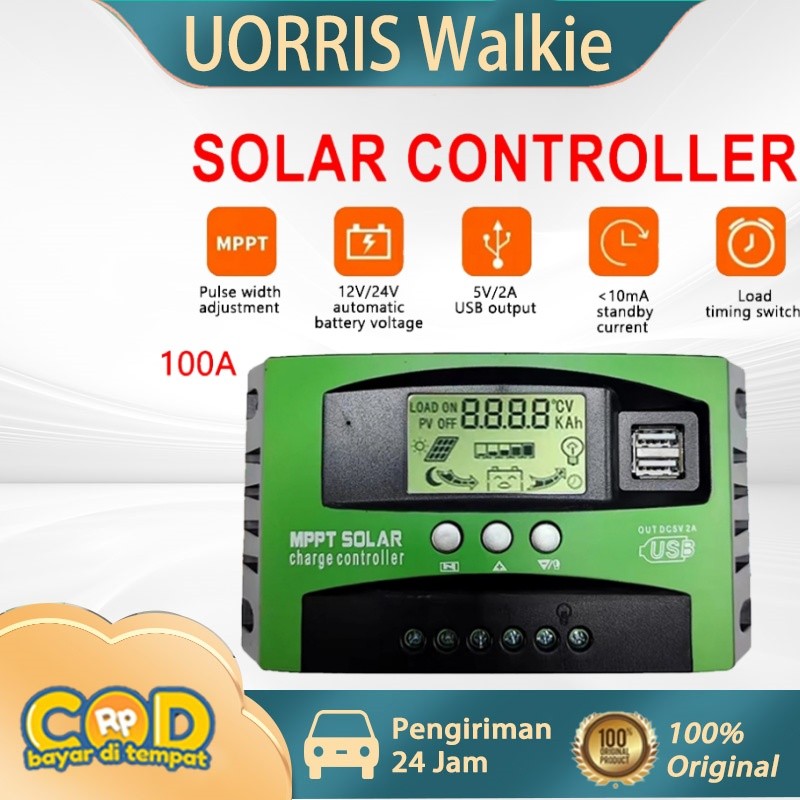 Solar Charge Controller MPPT 2 USB/Solar Charger Controller MPPT Pengontrol CAS Surya 12V 24V 100A S