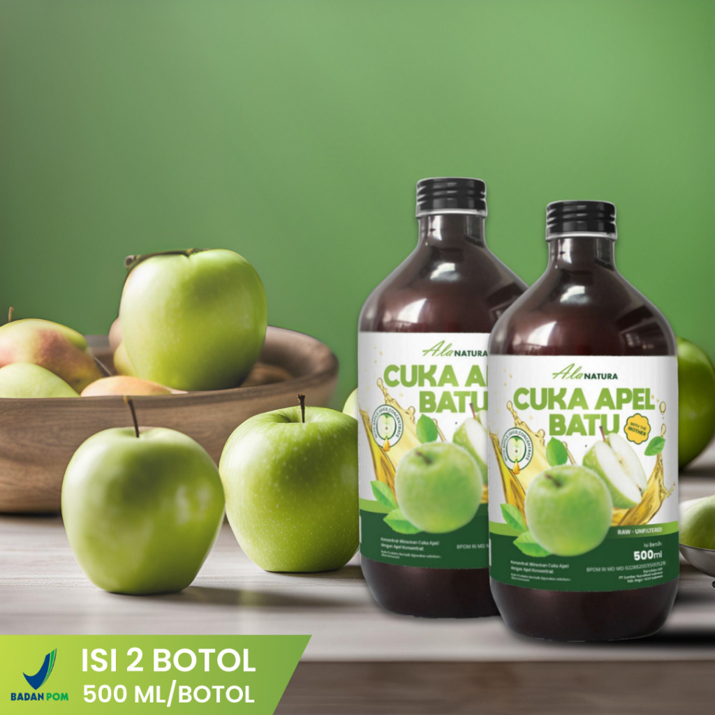 

2 Botol Cuka Apel Lebih Hemat - Apple Cider Vinegar / Cuka Apel Organik With Mother - Buat Diet