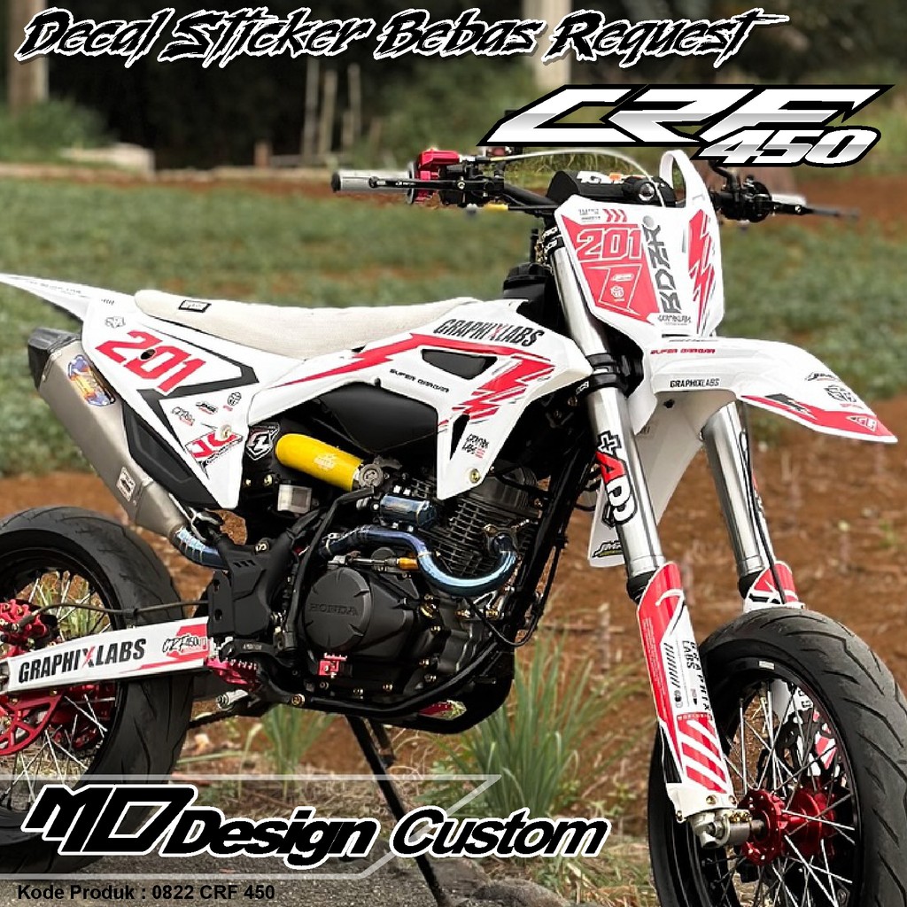 0822 (COD) Sticker Decal CRF 450 FullBody Bebas Request Terbaru - Sticker Premium CRF Terbaru - Stic