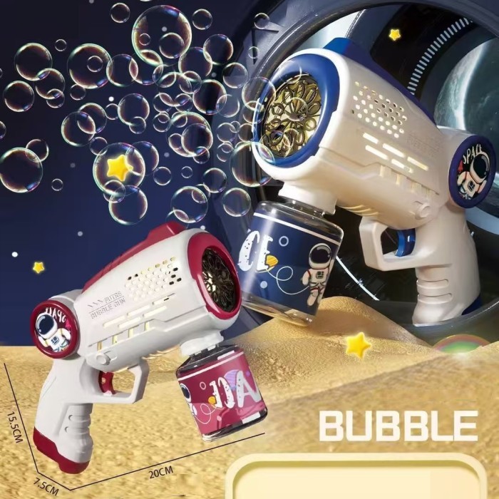 Babytoys Mainan Gelembung Pistol Bubble Sabun Otomatis Anak Besar Tembakan Balon Kado Ulang Tahun