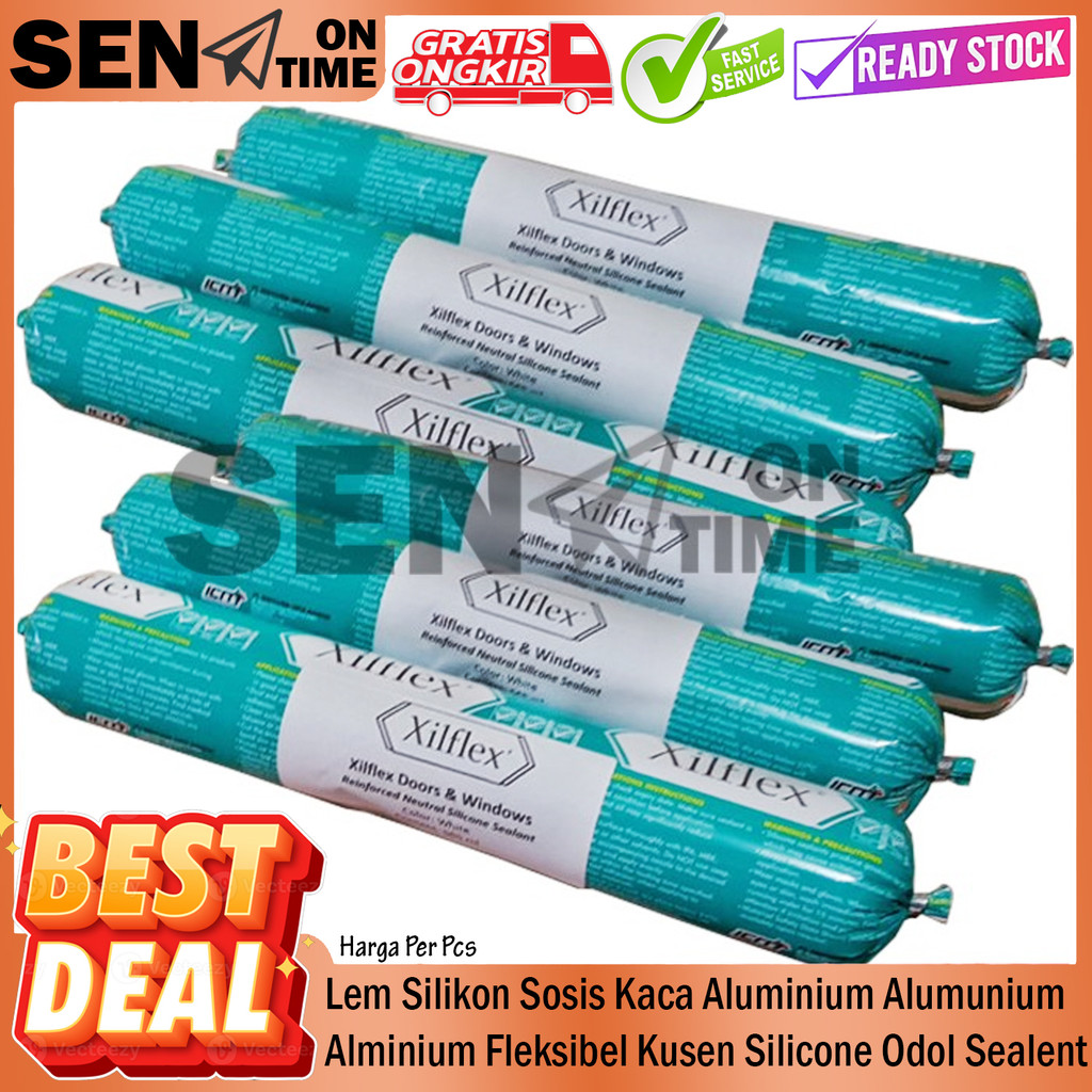 Lem Silikon Sosis Kaca Aluminium Alumunium Alminium Fleksibel Kusen Silicone Odol Sealent Elem Lim X