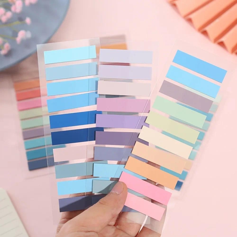 

200 Sheet Morandi Transparent Fluorescent Index Tabs PET Arrow Flags Sticky Note for Page Marker Planner Stickers Office School
