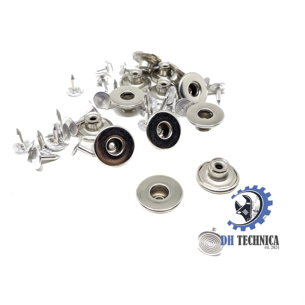 (12 SET) Kancing Jeans Polos 17 Mm Model Goyang Bahan Besi