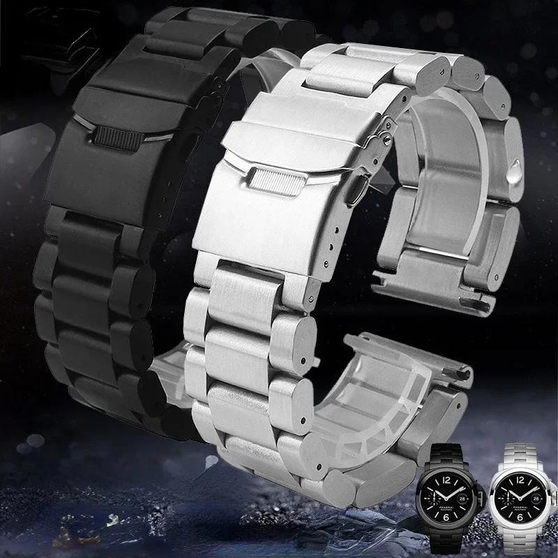 Stainless Steel Watch Band for Panerai Diesel Luminox Waterproof Sweat-Proof Wear Comfortable Men's 