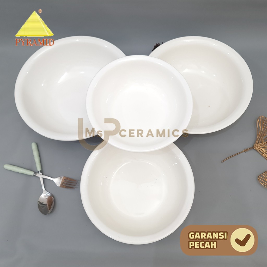 PYRAMID Mangkok Keramik SUP SERIES Mangkok Restoran Besar Cantik Aesthetic Polos Murah Modern
