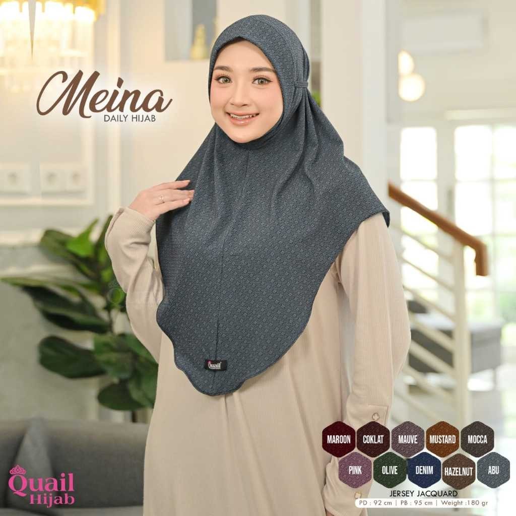 Meina Daily Hijab Jersey Embos Original Quail Hijab Jilbab Wanita Jersey jaguard Edginastore