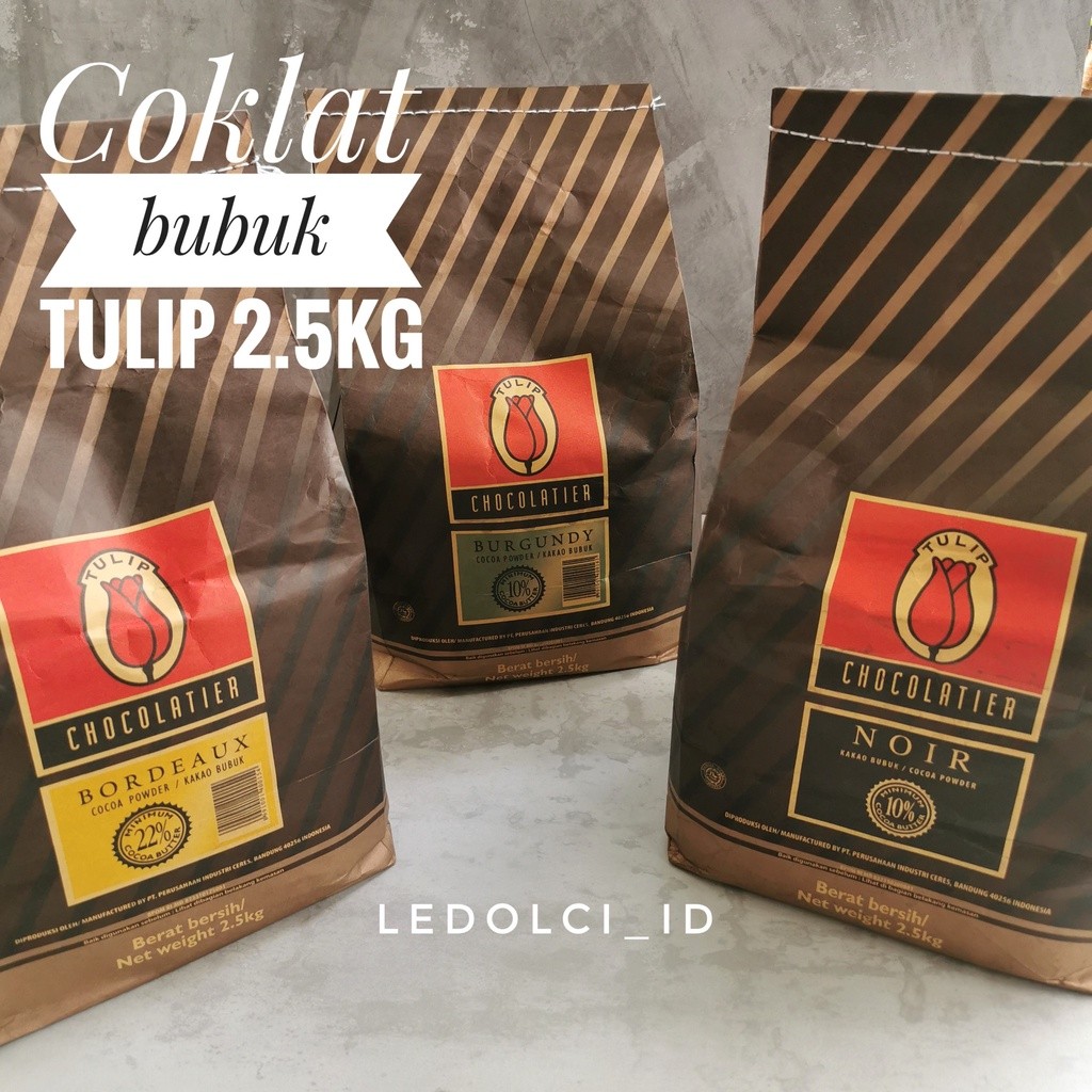 

Tulip Coklat Bubuk Cocoa Powder Bordeaux Burgundy Noir 2.5 KG 2.5KG