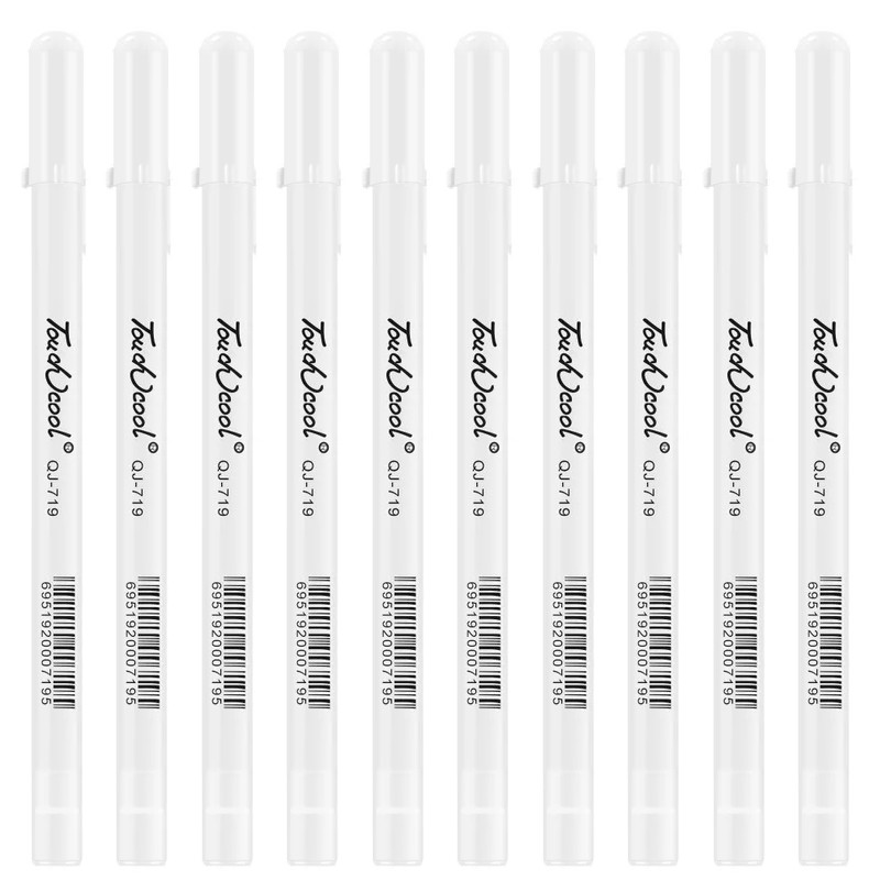 

5-10White/silver Ink Highlight Gel Pen Set 0.8mm Large Capacity Fine Tip for Black Cardboard Sketch Art Painting Pen Line Pens