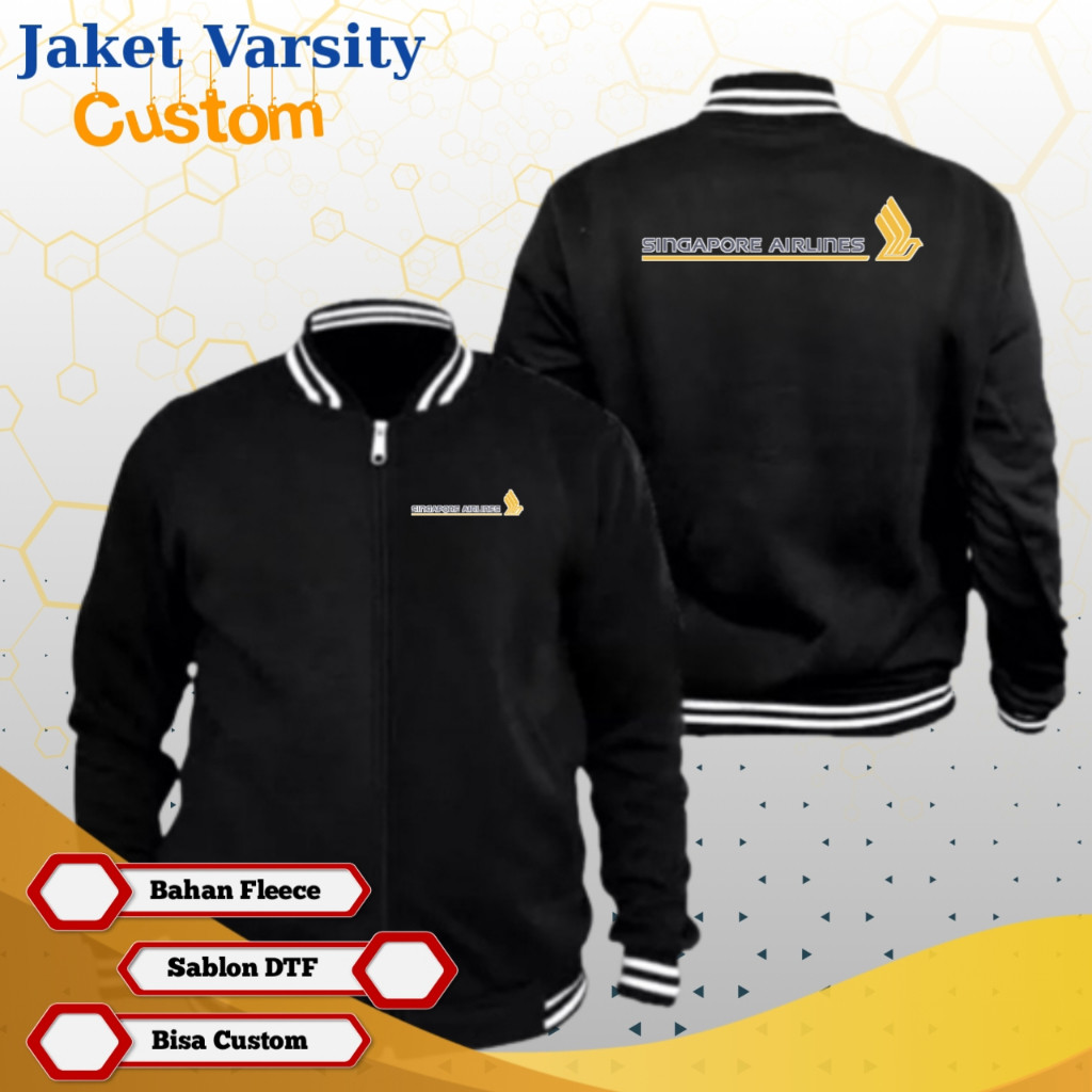 Jaket Singapore Airlines Merchandise Jaket Maskapai MS26 Jaket Varsity Custom