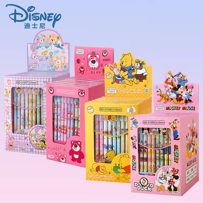 

12pcs Disney Erasable Gel Pen Mickey Minne Lotso Pooh Stellalou Student Neutral Pen Office Stationery School Supplies Whole