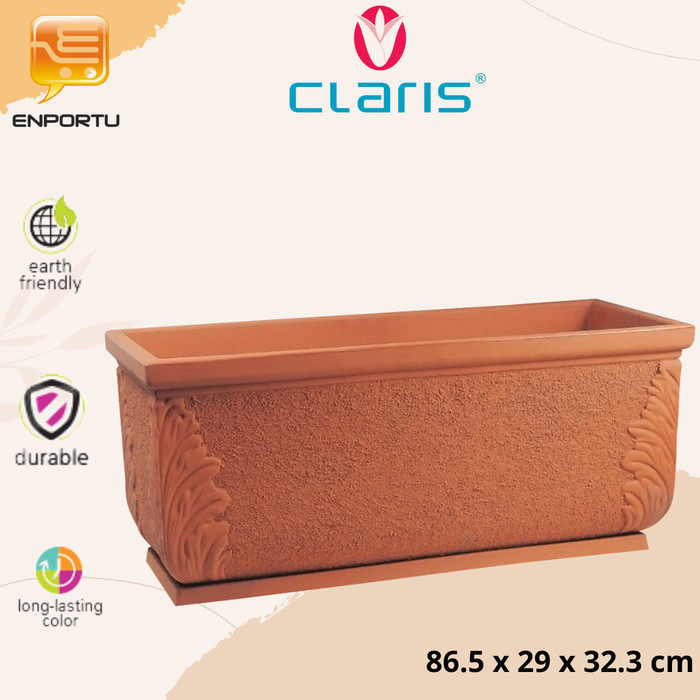 Claris Pot Plastik Panjang Pot Terra Segi Panjang M 5521 - Pot Plastik Tanaman