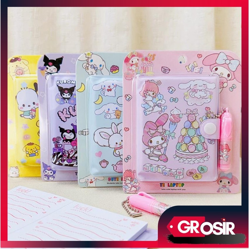 

Grosir - S6146 Cute Mini Note Book 2 in 1 / Set Memo Diary Motif / Mini Klip Note Book and Pen / Buku Diary Kancing