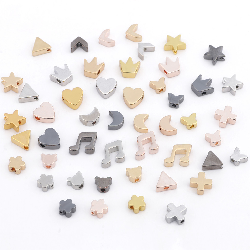 

10Pcs/lot Stainless steel Star Crown Love Heart Gold Silver Color Loose Spacer Beads DIY Jewelry Making Findings Charms Bracelet