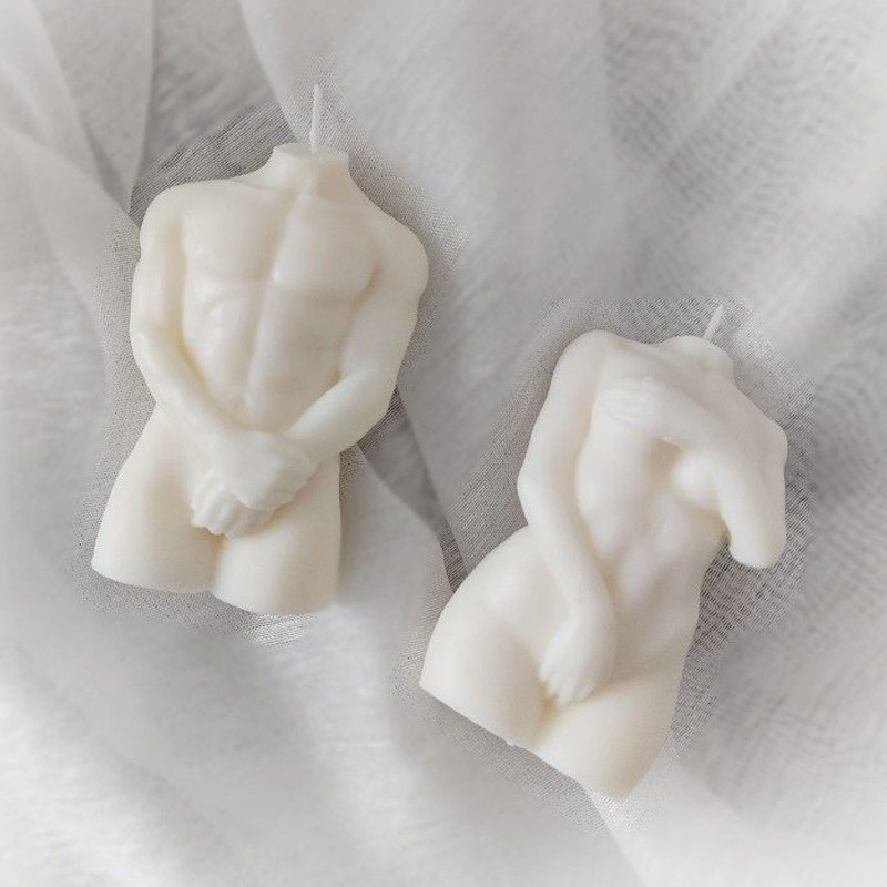 

Shy Woman Man Body Silicone Mold DIY Replica Portrait Aromatherapy Candle Plaster Handmade Soap Mould Candle Making Supplies