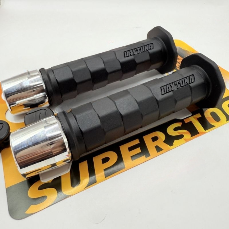 Paket Handgrip Daytona Original + Jalu Stang Pcx Chrome Universal Beat Mio Vario Scoopy Jupiter Supr