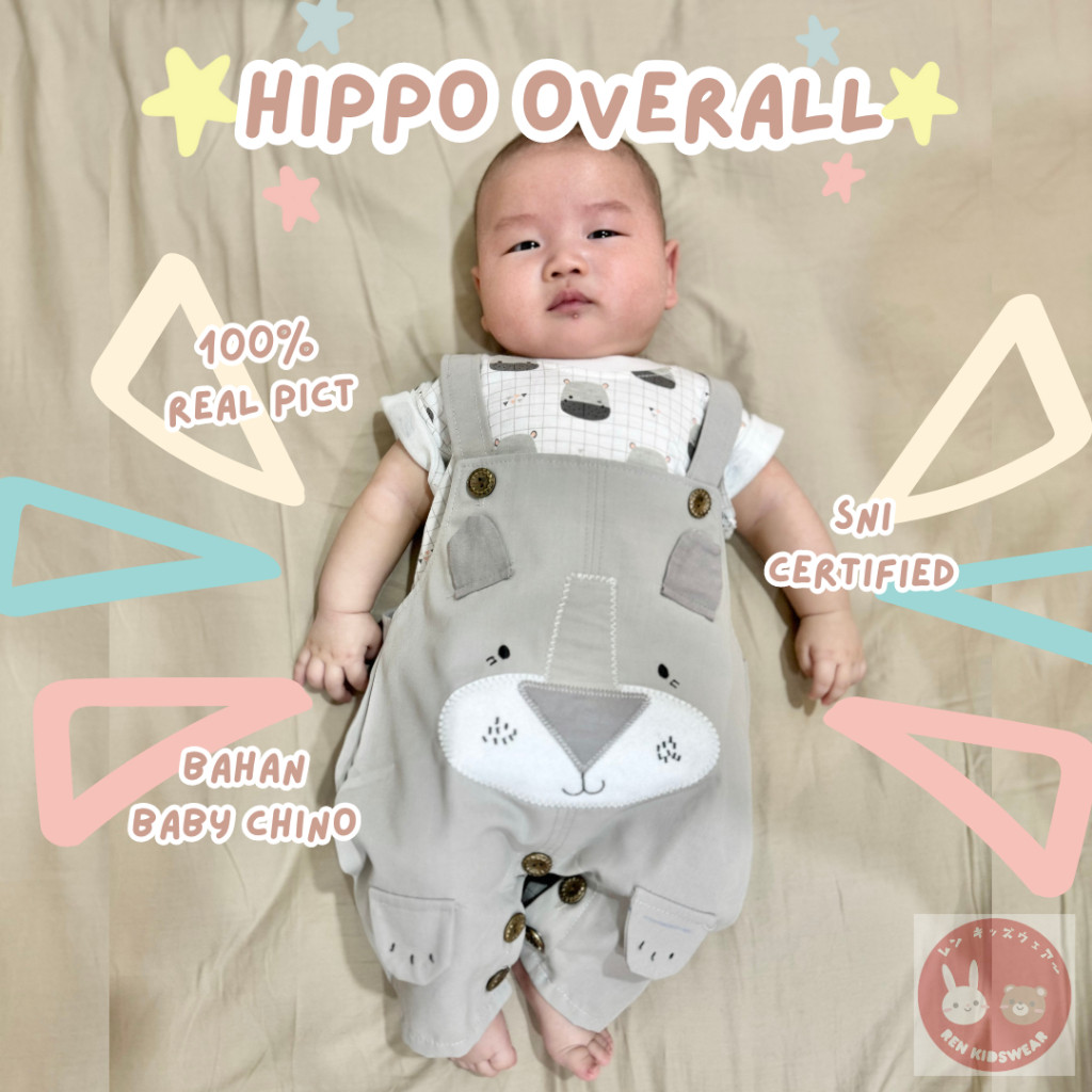 FAGRES_SHOP HIPPO chino overall baju kodok anak laki laki 6-18 bulan 1 tahun