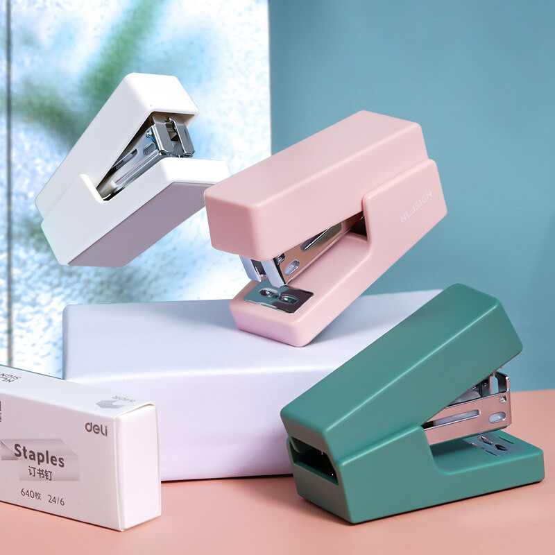 

Mini Stapler with Staples 24/6 Small Cute Morandi Student Office Binding Supplies