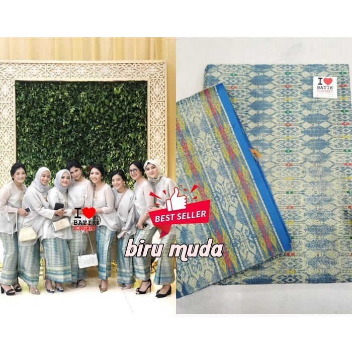 Songket thailand warna biru songket mesin sumatra sulawesi