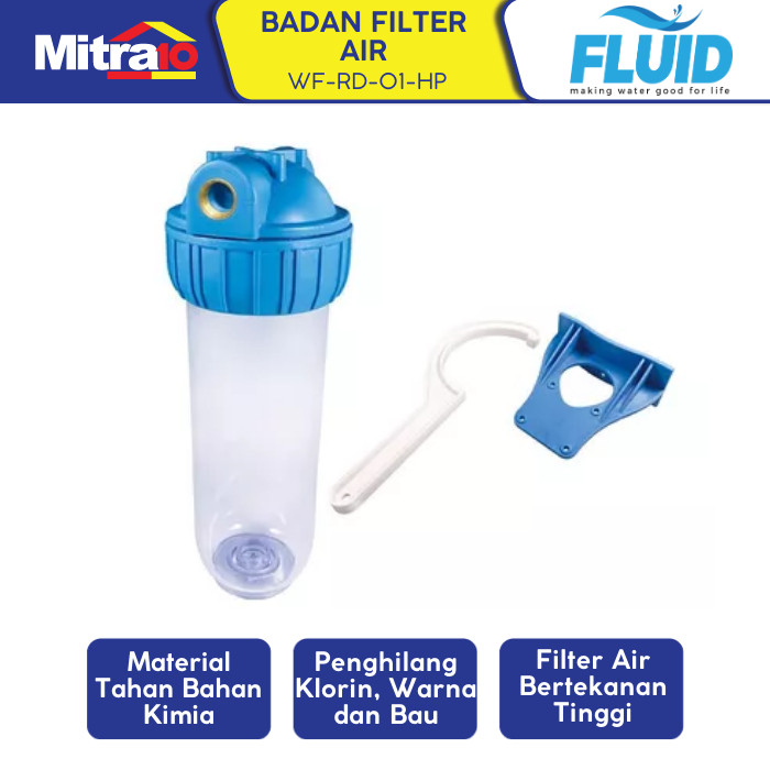 Fluid Badan Filter Air Bertekanan Tinggi WF-RD-01-HP Transparan