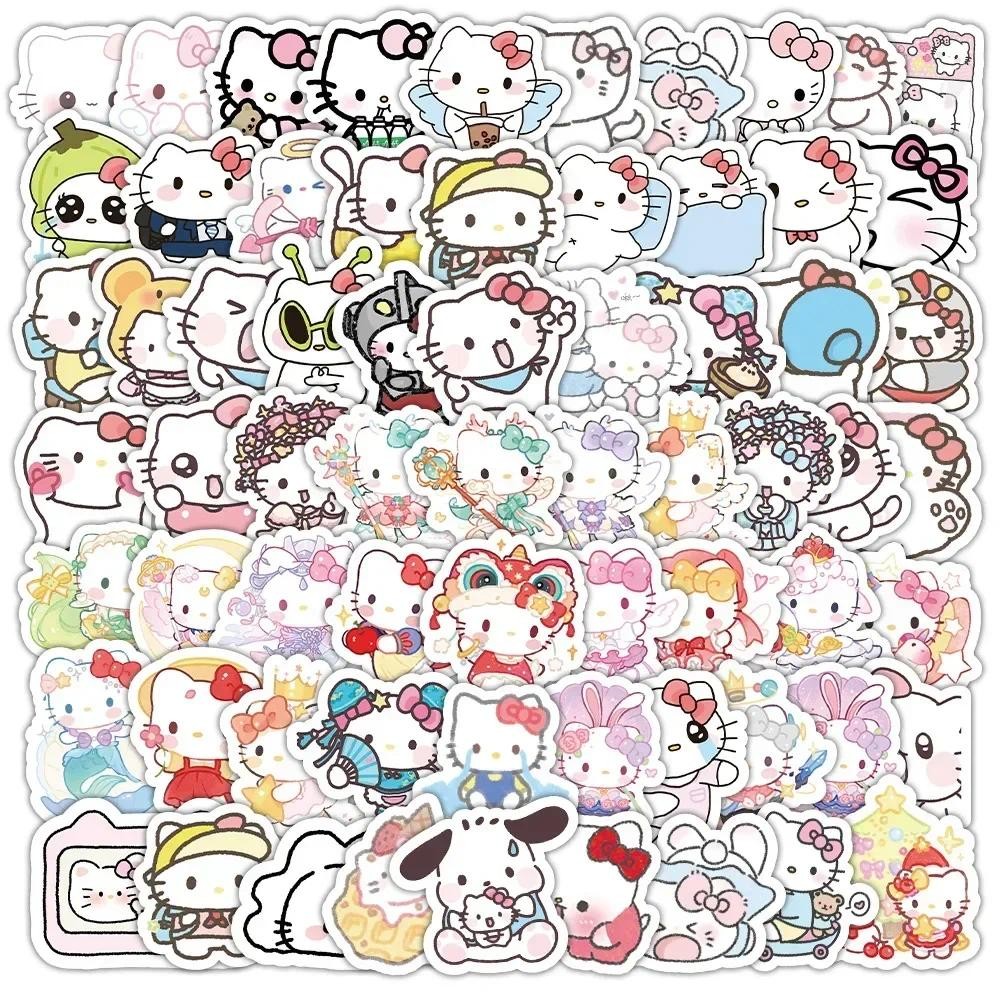 

120PCS Kawaii Sanrio HelloKitty Stickers Cartoon Decals Kids Toys DIY Phone Notebook Luggage Guitar Waterproof Sticker Decor