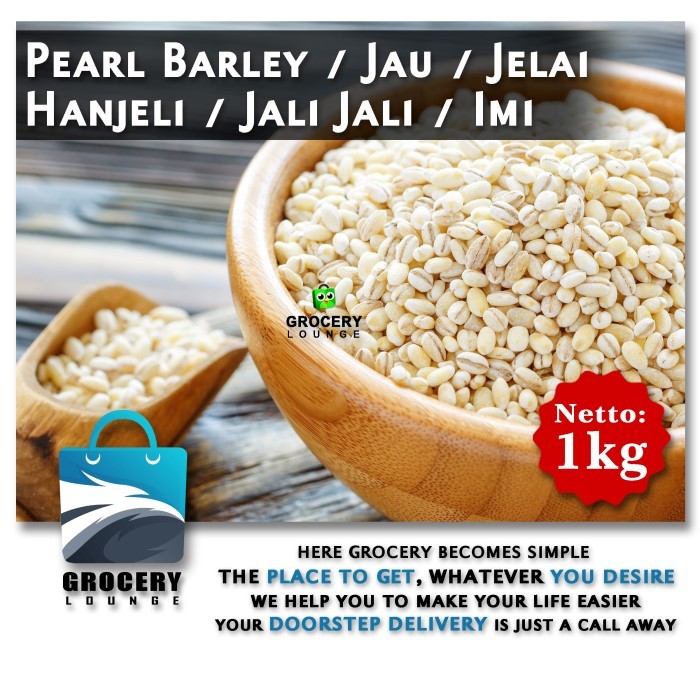 

Pearl Barley 1kg - Jau - Jelai - Biji Jali Jali - Hanjeli - Imi