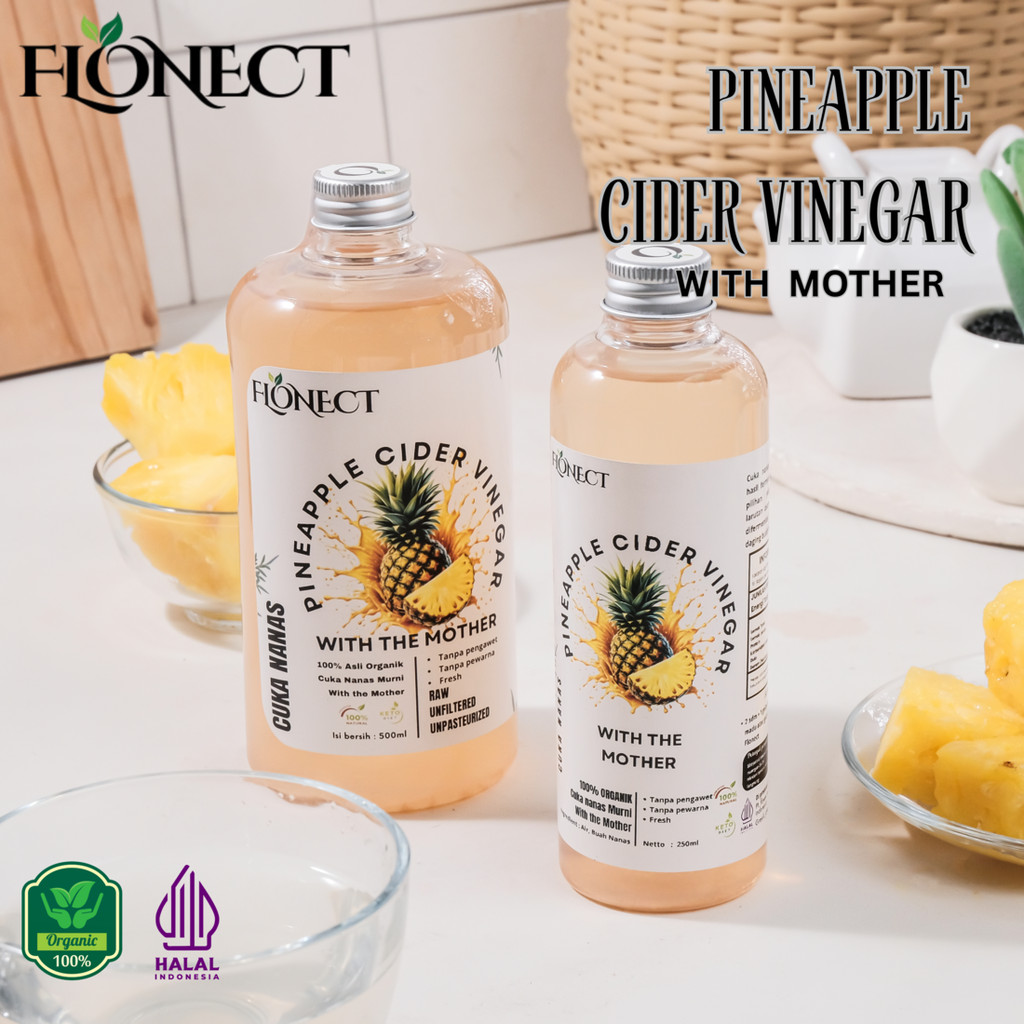 

Flonect Cuka Nanas With Mother Original Organic 500ml 250ml