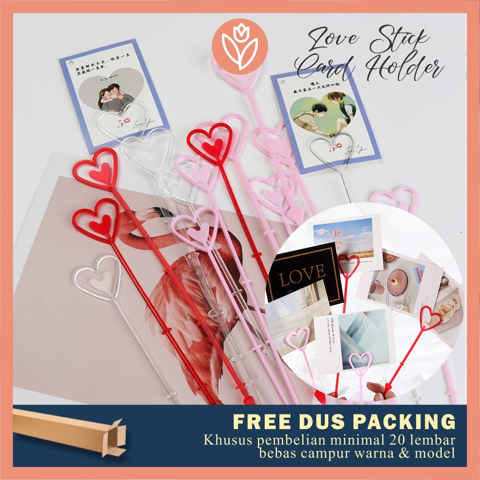 

[PROMO MURAH] TULIP PAPERIE ▲ STIK KARTU UCAPAN BUKET BUNGA BAHAN PLASTIK BENTUK LOVE TRANSPARAN PLASTIC STICK CARD HOLDER