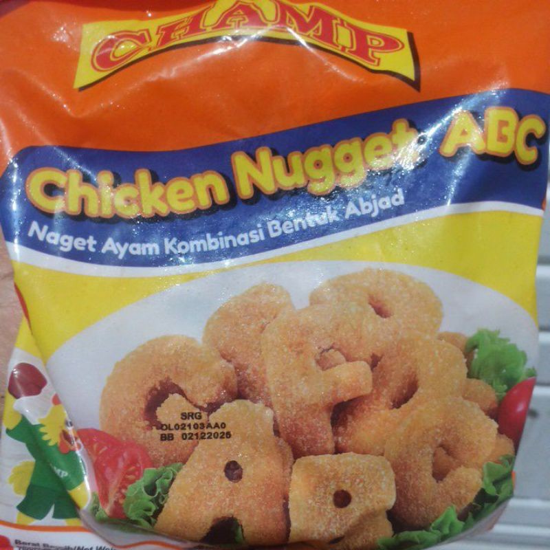 

(DERIFROZEN) champ nugget ayam kombinasi abc 225gr