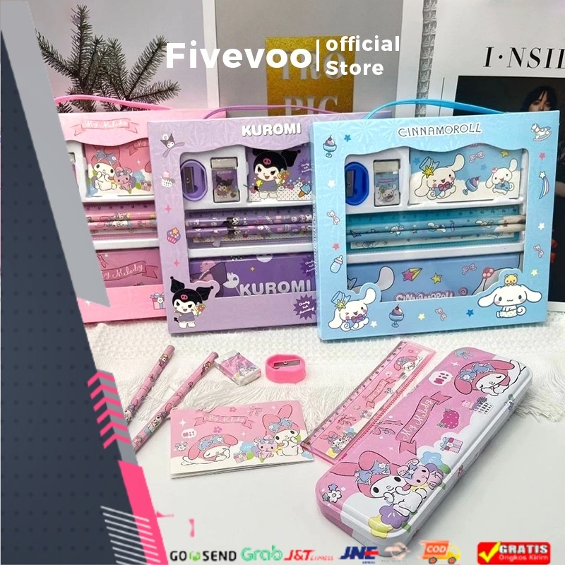 

TERMURAH FIVEVOO Alat Tulis Anak Tk / Kotak Pensil Anak Set / Tempat Pensil Anak Perempuan Sanrio / Kotak Pensil Kuromi Squi