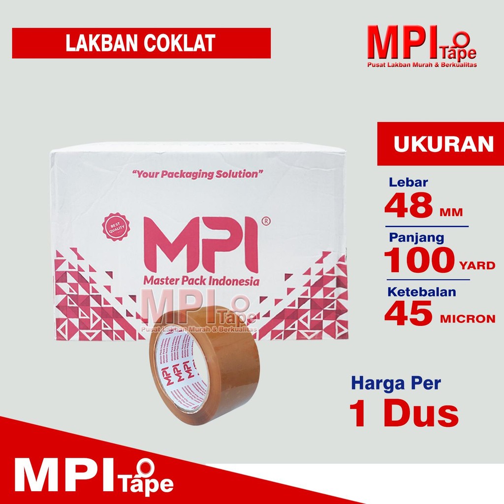 

1 Dus - Lakban Cokelat 48 mm x 100 Yard - Master Pack Indonesia - Solusi Hemat dan Super Rekat