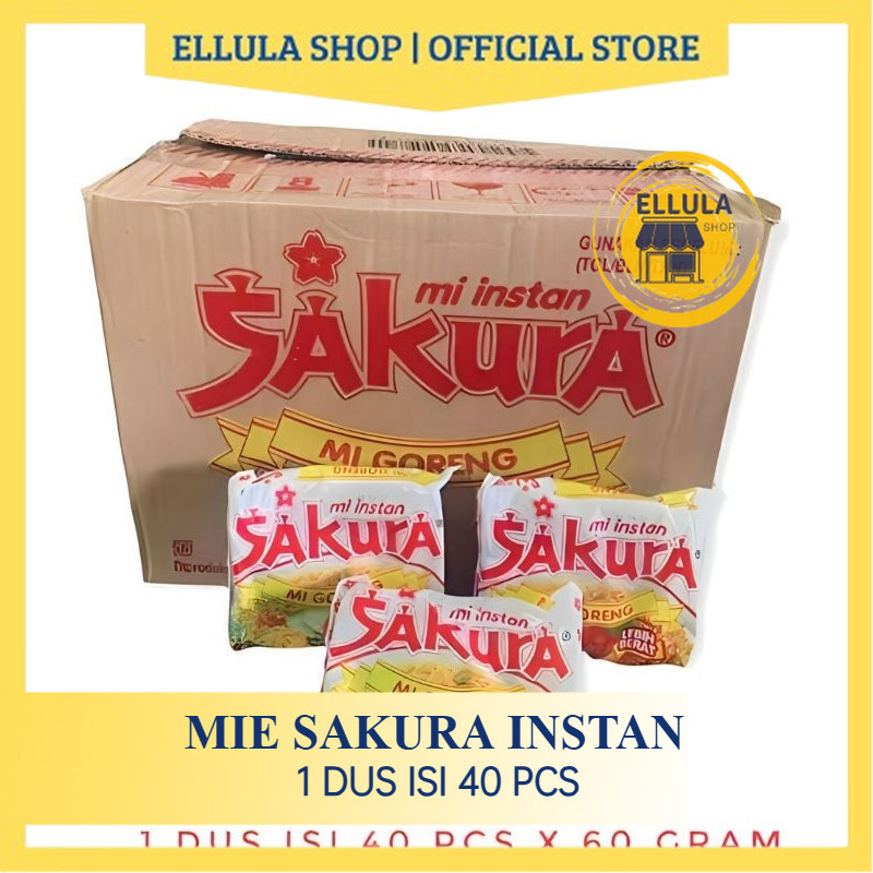 

Ellula Shop - SAKURA MIE INSTAN 1 Dus Mi Goreng 50gr Per Dus/ Mie Goreng/ Sakura Mi Goreng