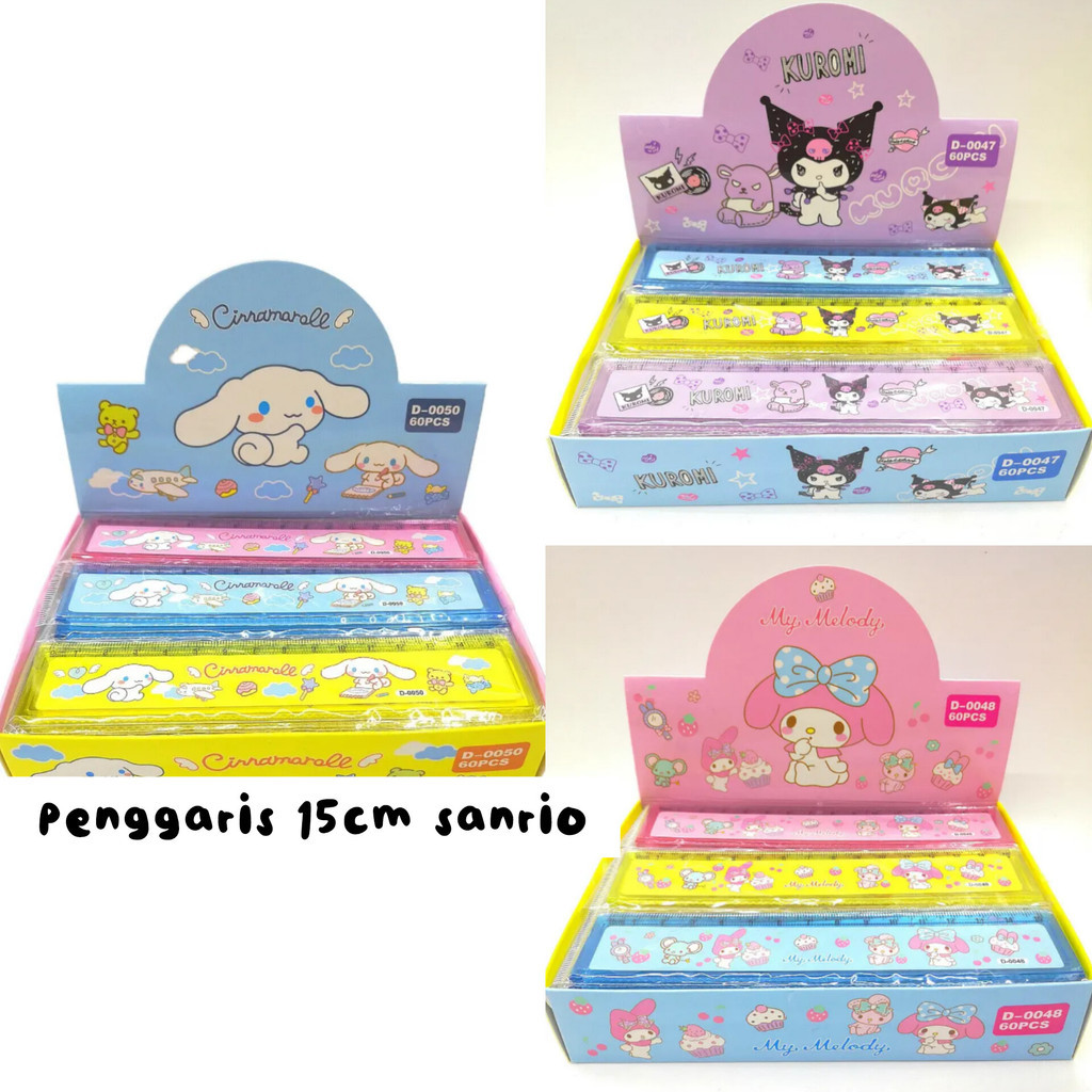 

(15CM) PENGGARIS SANRIO CUTE RULER ANAK ALAT TULIS GARISAN KARAKTER KARTUN CINAMONROLL POMPOMPURIN KUROMI POCHACHOO HELLO KITTY MY MELODY