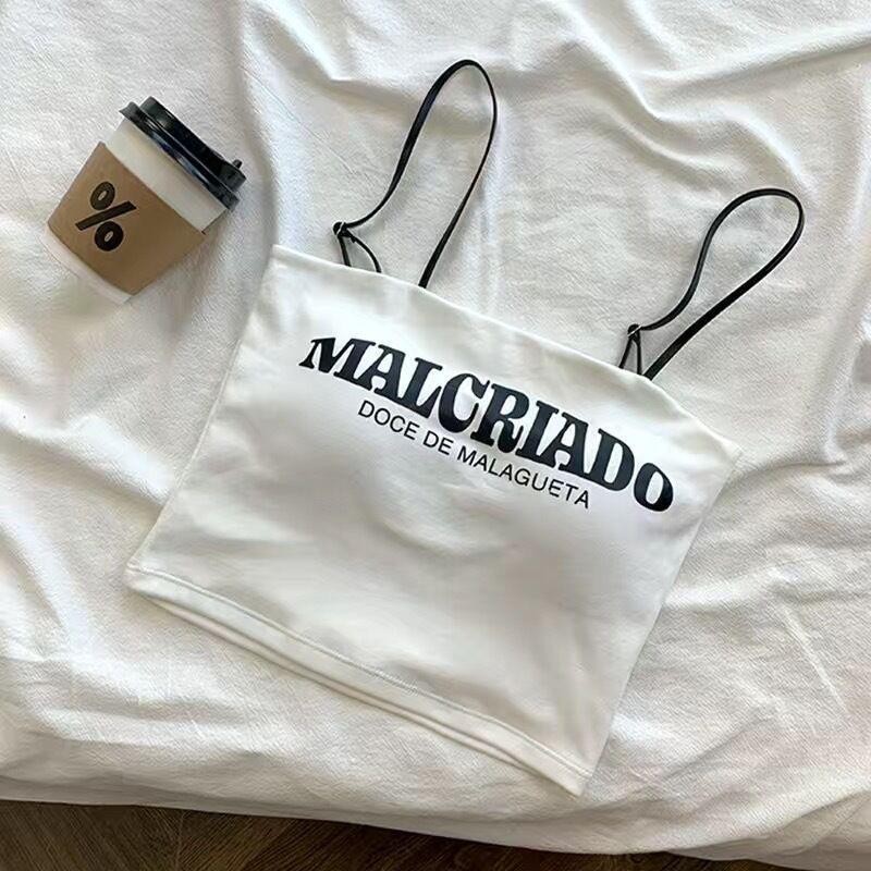 (039) TANKTOP BRA WITH CUP SQUARE TALI KECIL LOGO