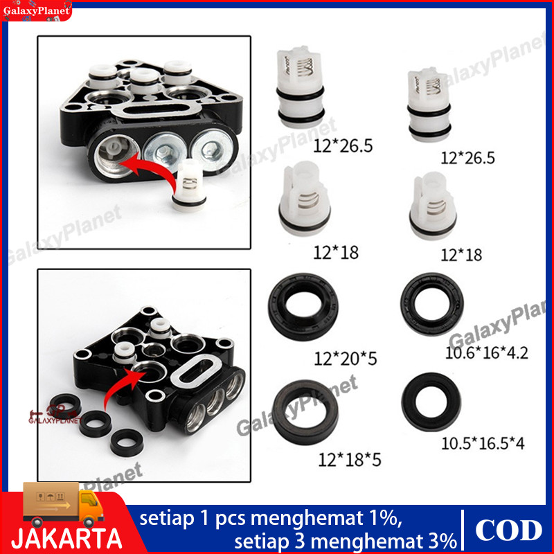 12Pcs Set Seal Valve Jet Cleaner Perbaikan Water Seal & Oil Seal Untuk Mesin High Pressure Inlet Val