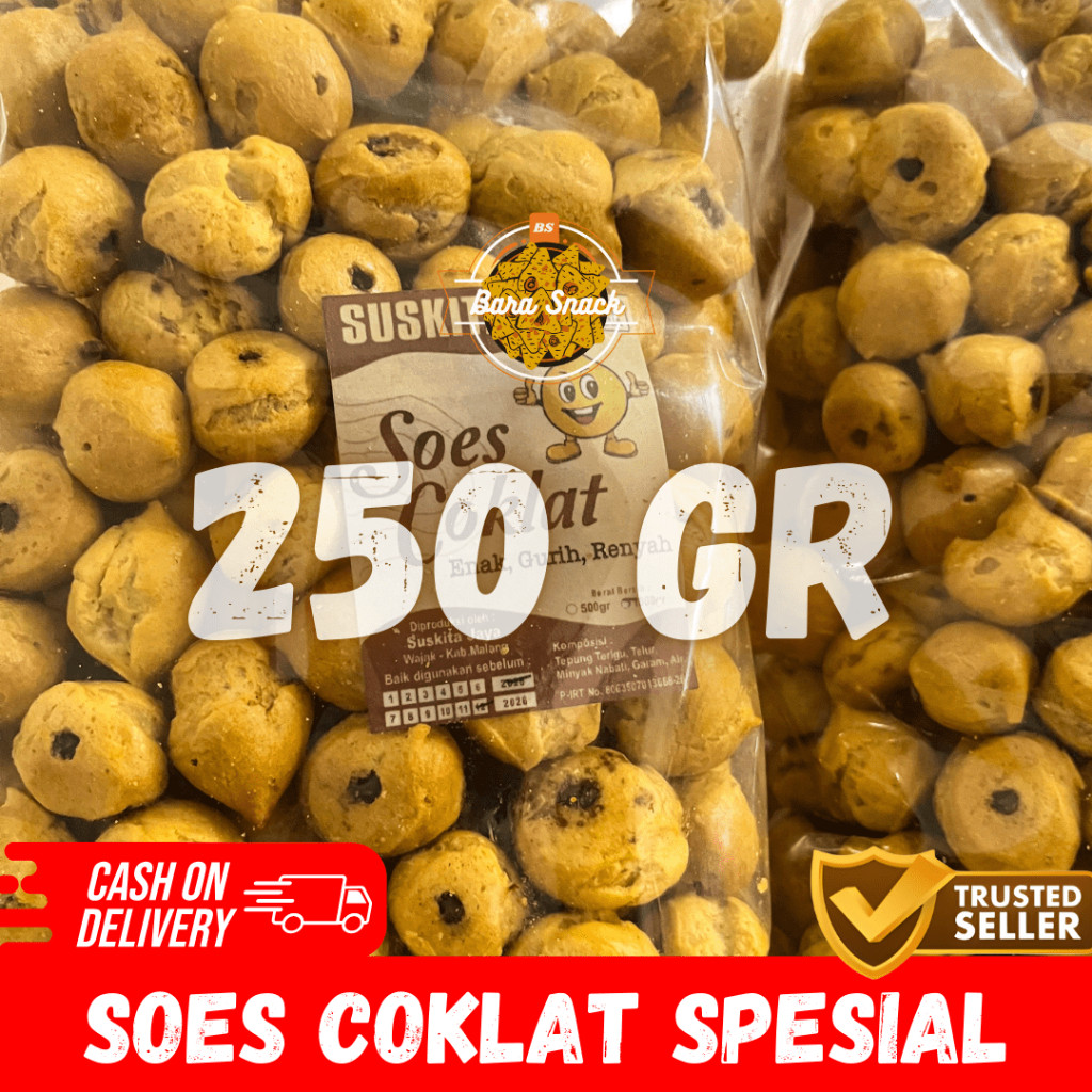 

[ 250gr ] Soes Coklat Super Murah / Sus Kering Coklat Cap Suskita / Camilan Snack Kiloan