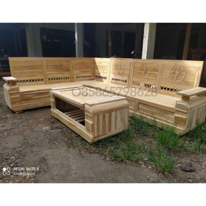 READY STOK Kursi sudut minimalis koper kayu jati mentahan kursi tamu minimalis jati asli meja kursi 