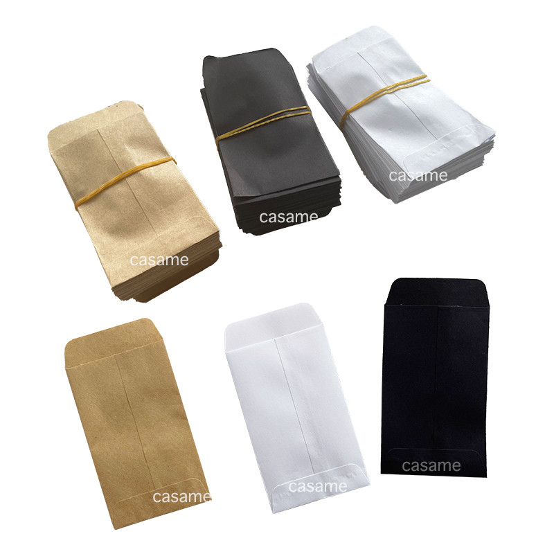 

6x10cm Pouch Paper Bag Gift Wedding Decoration Packaging Cute Candy Baby Shower Guest Small Mini Kraft Craft Brown Black White