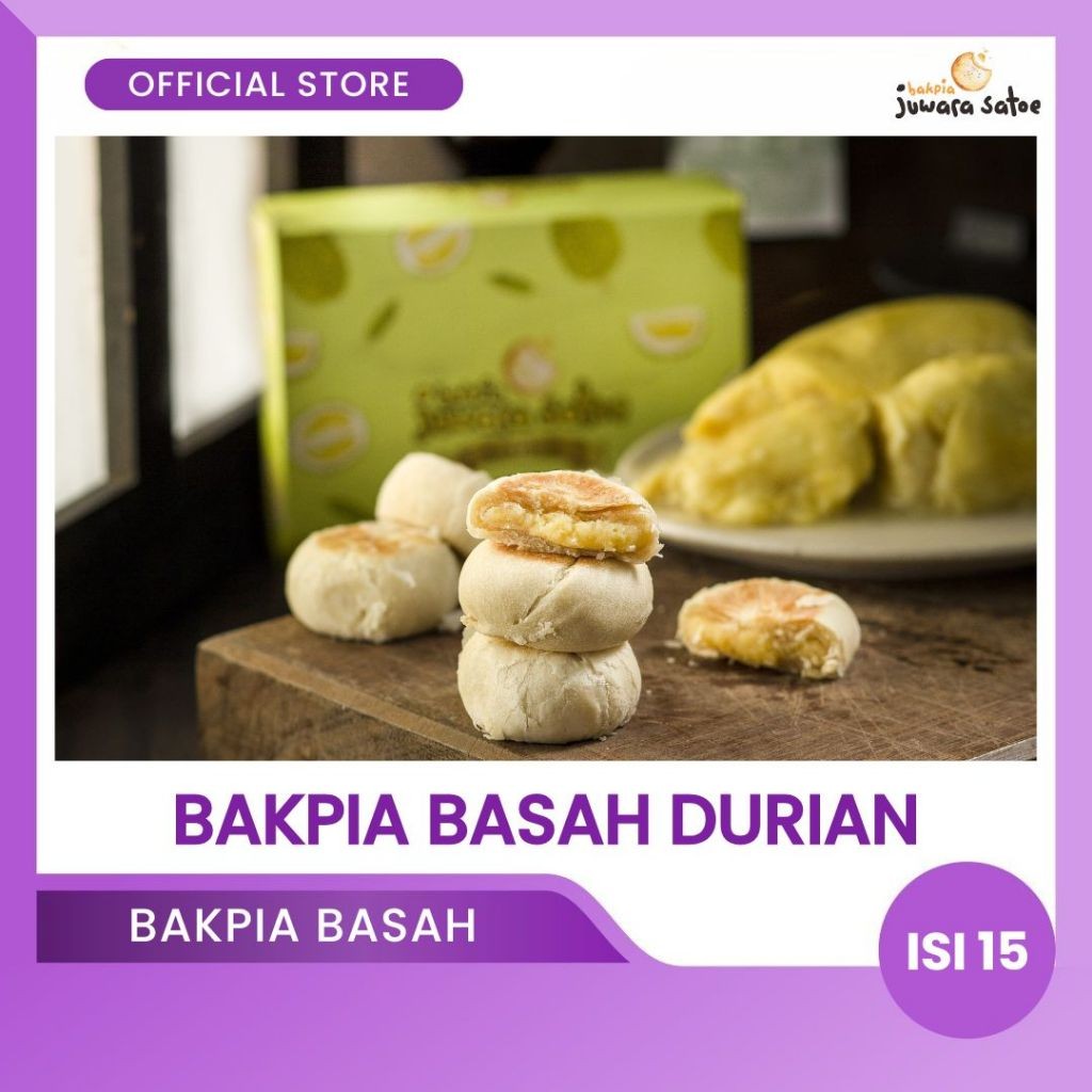 

BAKPIA JUWARA SATOE [ Isi 15 ] Bakpia Basah Durian - Oleh Oleh Khas Jogja