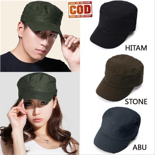 TOPI KOMANDO PRIA / TOPI MILITER POLRI SATPAM ORIGINAL LIDAH PENDEK POL PP MILITARY COMANDO CAP