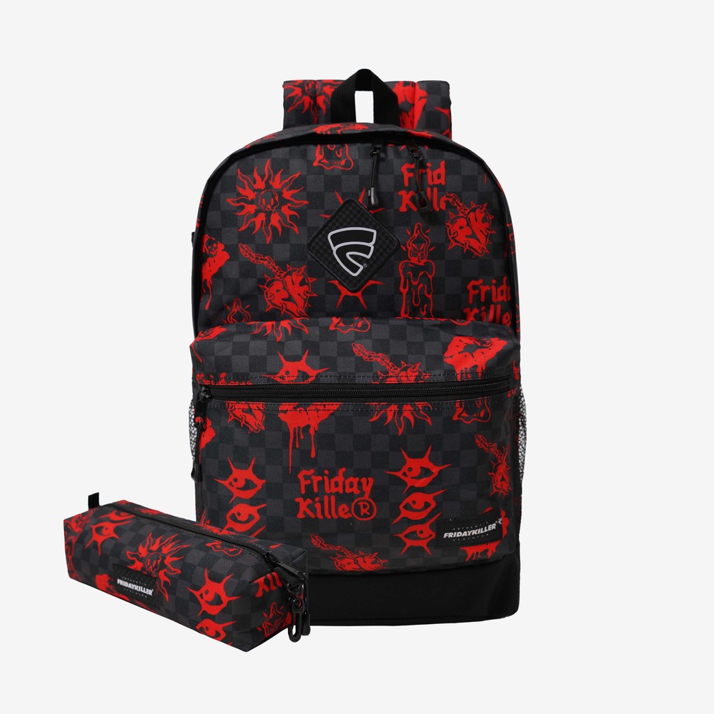 TAS PUNGGUNG RANSEL BACKPACK PRIA WANITA CHECKERBOARD HITAM FRIDAY KILLER | BRILL BP BLACK
