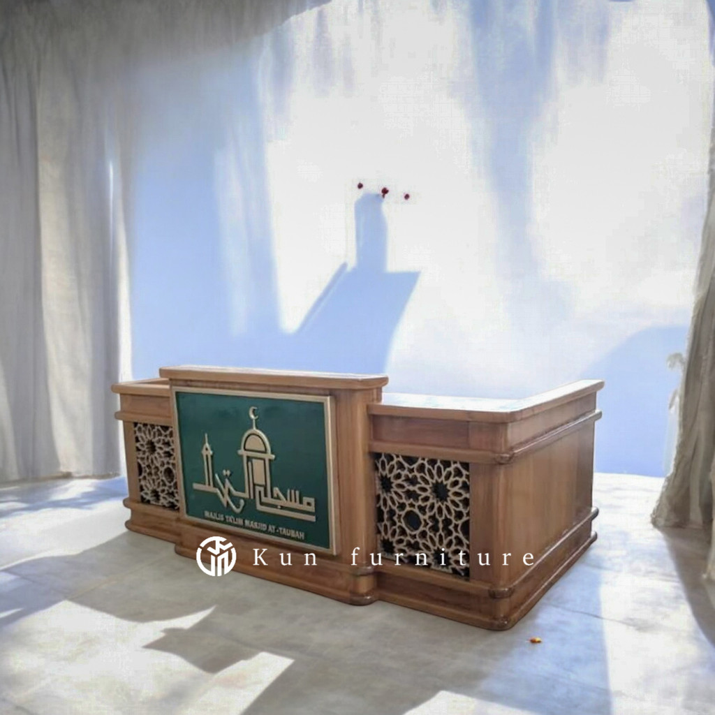 Meja Majelis Mimbar Kajian Lesehan Bahan Kayu Jati - Panjang 100 cm