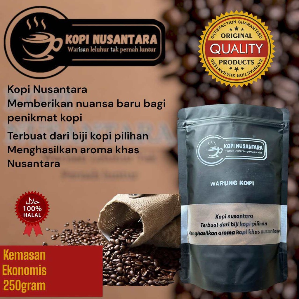 

Bubuk Kopi Premium Spesial Warung Kopi kemasan 250gram Kopi Nusantara