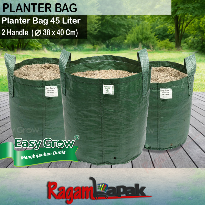 (RLS) Planter Bag Easy Grow 40 Liter Handle Planter Bag 40 Liter