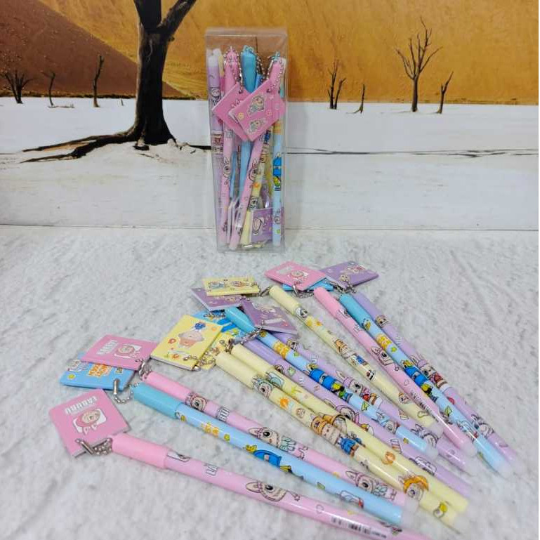 

(12pc) PEN GEL gantung BUKU MINI motif SANRIO PENA PULPEN KUROMI CINNAMOROLL LABUBU