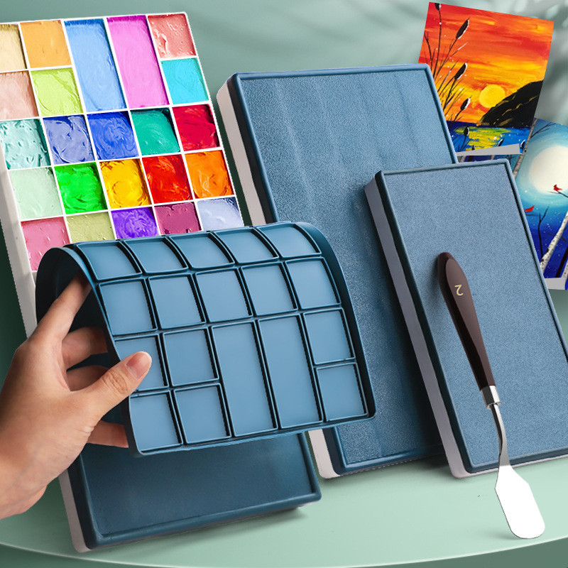 

Art Paint Box 24/36 Grid Soft Cover Sealed Moisturizing Oil Paint Storage Watercolor Palette Acrylic Paints Tray