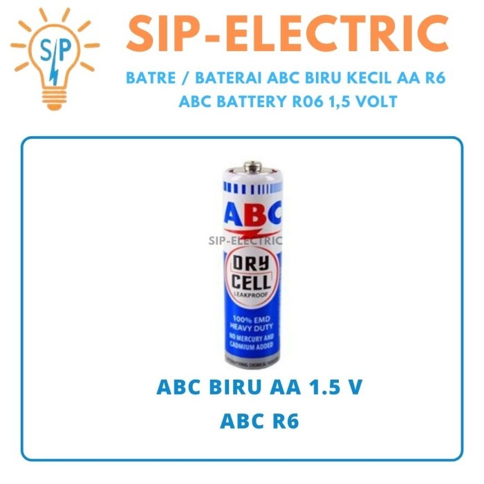 Batre / Baterai Abc Biru Kecil Aa R6 / Abc Battery R06 1,5 Volt