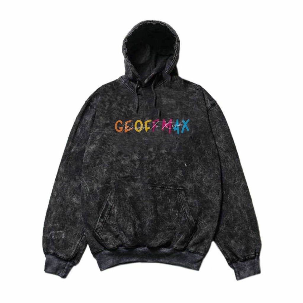Geoff Max Oficial - Pullover Hoodie Woshing Black Snow #03 Pria Wanita Katun Plecce Tebal Premium Si