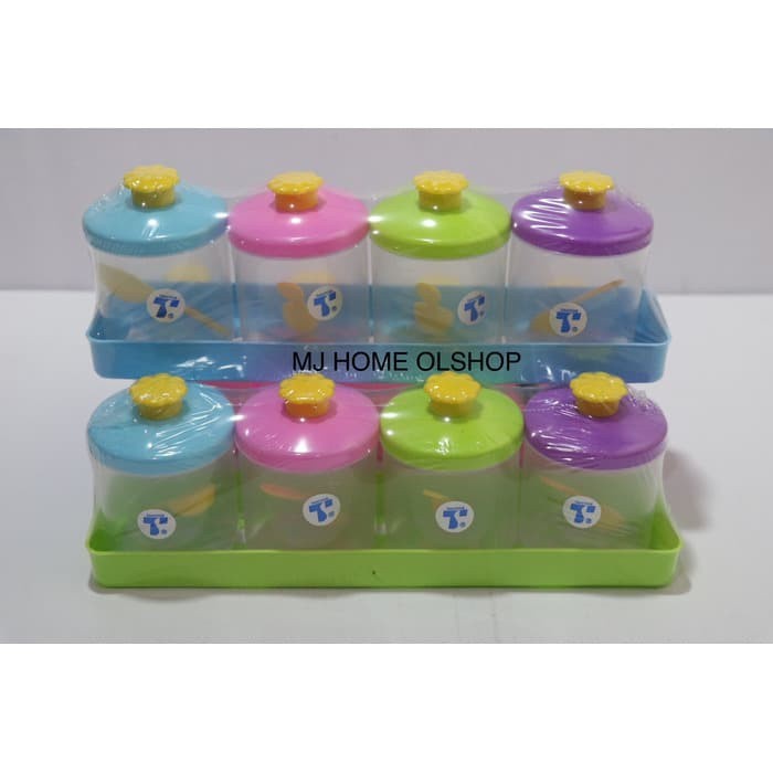 Tempat Bumbu Plastik Kecil Warna-warni Tantos / Rak bumbu / spice set