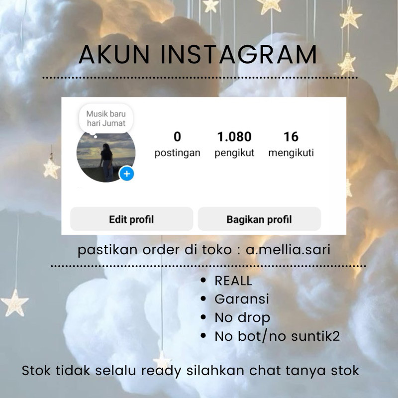 JUAL AKUN INSTAGRAM REAL AKTIF INDONESIA GARANSI